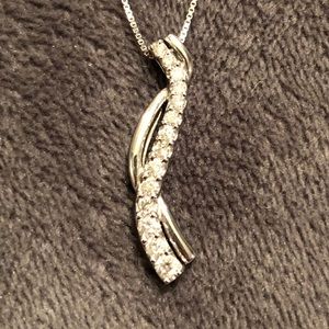 Diamond Journey Necklace 14K White Gold